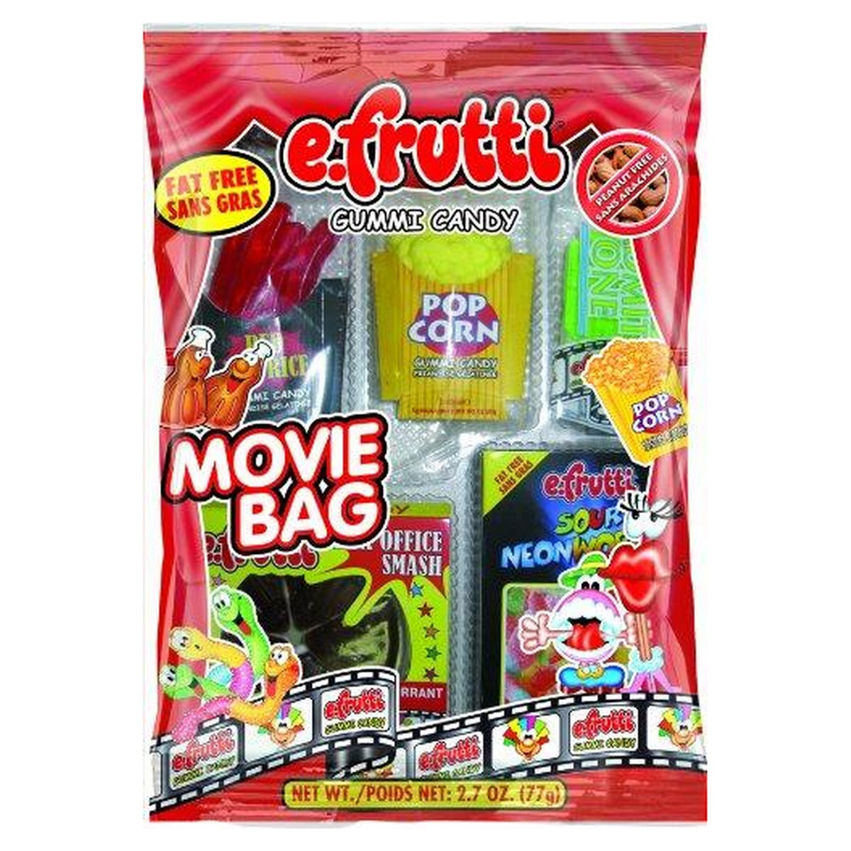 e.frutti Movie Bag Gummy 2.7oz Peg Bag pack — full package