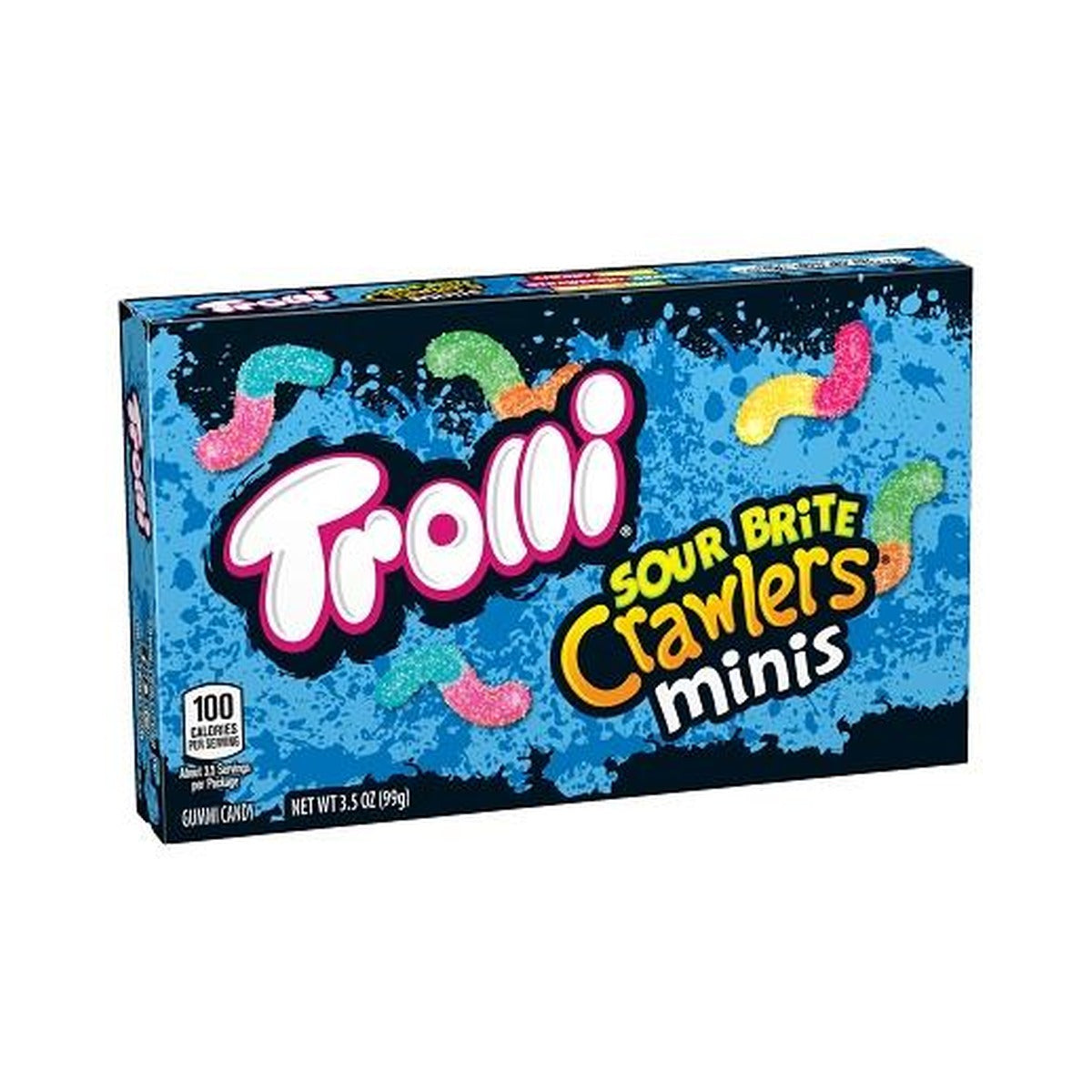 Trolli Sour Brite Crawlers 3.5oz Theater Box pack — full package
