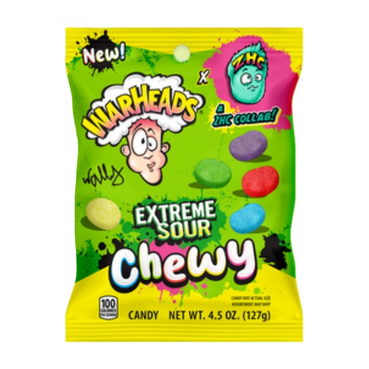 Warheads Extreme Sour Chewy 4.5oz Peg Bag pack — full package