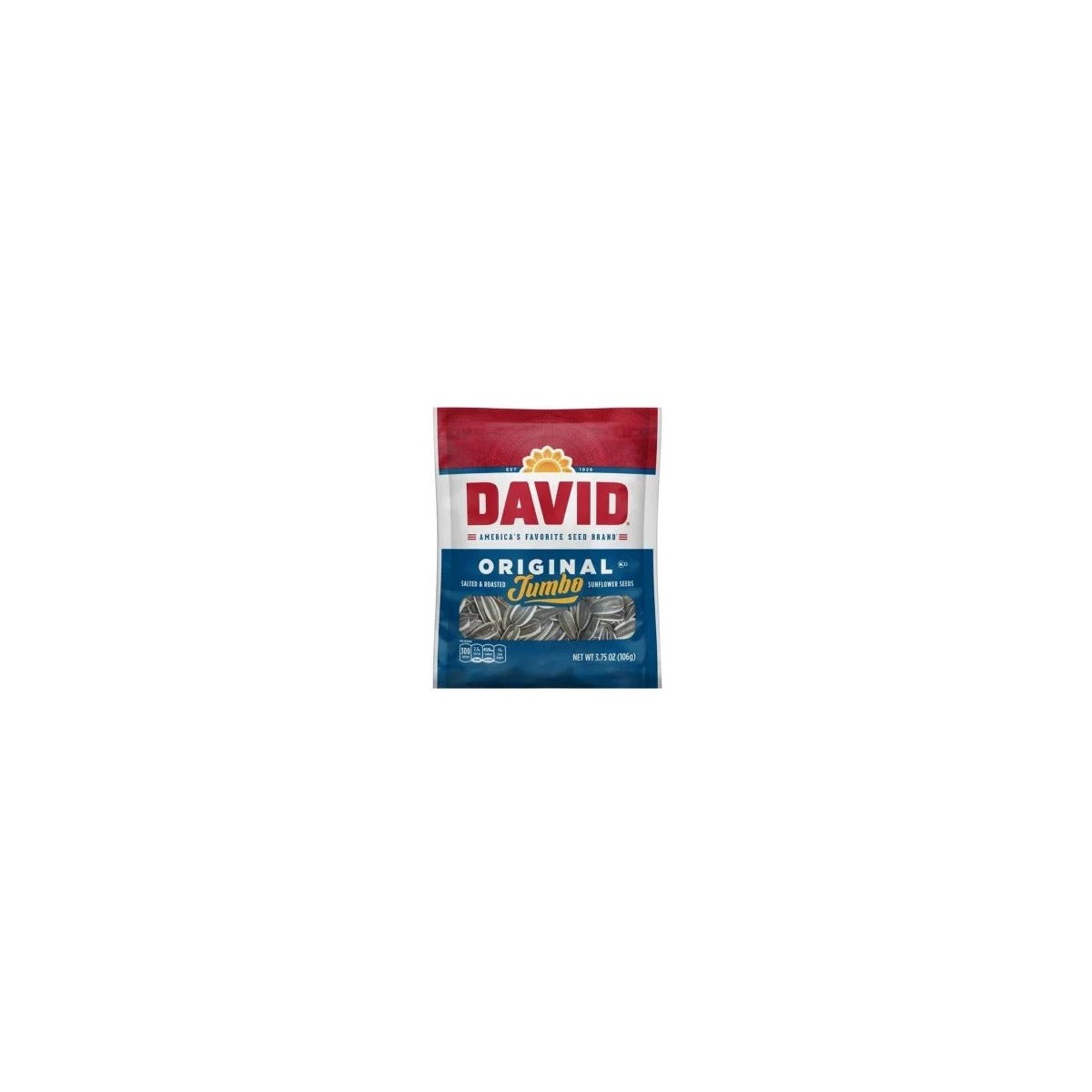 David Jumbo Original Sunflower Seeds 3.75oz pack — full package