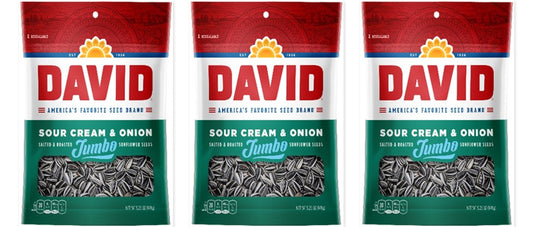 David Jumbo Sour Cream & Onion Seeds 5.25oz 3-Pack — three single bags