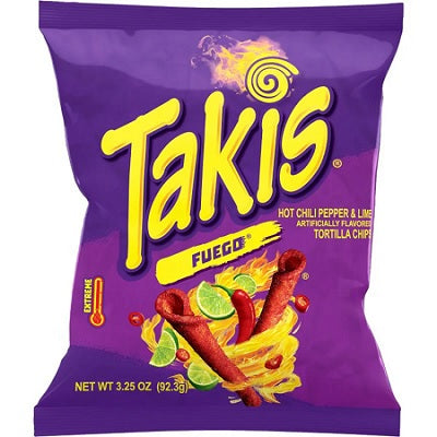 Takis Fuego Rolled Tortilla Chips 3.25oz Bags — pack