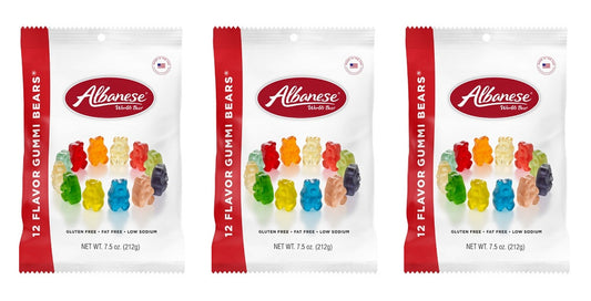 Albanese 12 Flavor Gummi Bears 7.5oz Peg Bags — 3-Pack
