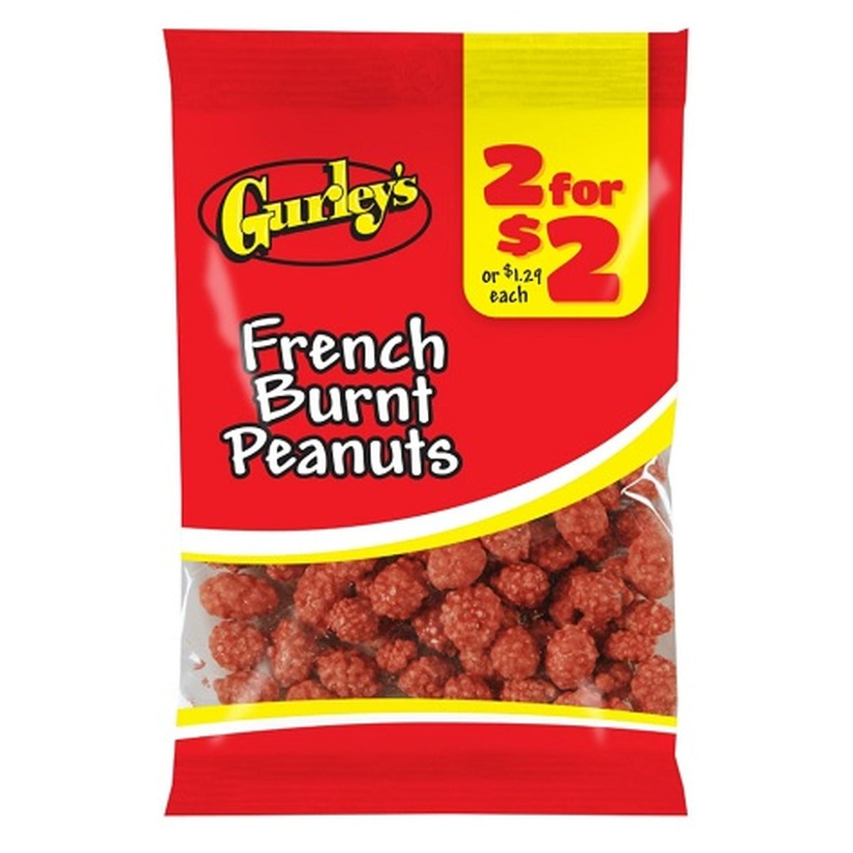 Gurley's French Burnt Peanuts 1.75oz 12ct pack — full package