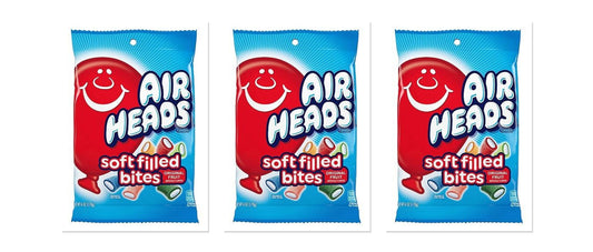 Airheads Bites Soft Filled Assorted 6oz Peg Bag 3-Pack
