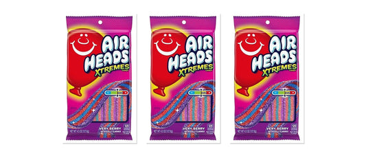 Airheads Xtremes Belts Very Berry 4.5oz Peg Bag 3-Pack