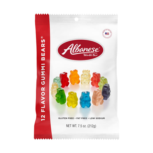 Albanese 12 Flavor Gummi Bears 7.5oz Peg Bags