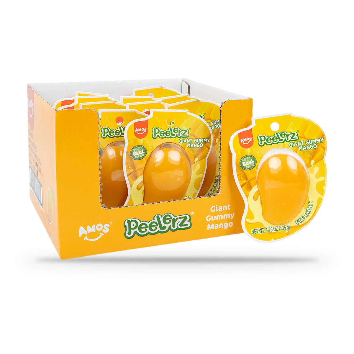Amos Peelerz Giant Gummy Mango 4.76oz, Box of 12