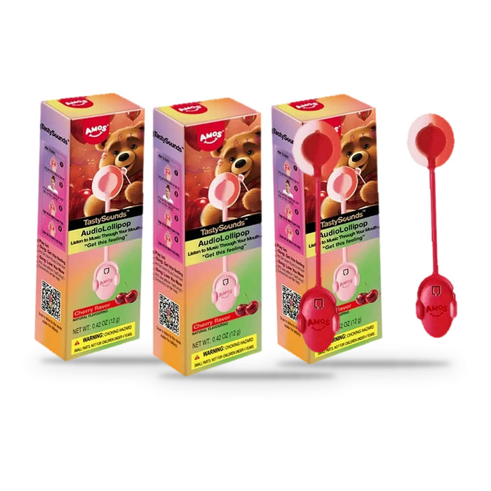 Amos TastySounds Audio Lollipop Cherry Sugar-Free 0.42oz