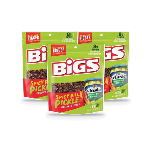 BIGS Sunflower Seeds Spicy Dill Pickle Vlasic 5.35oz 3-Pack