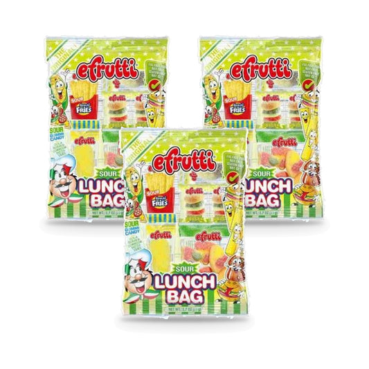 e.frutti Sour Lunch Bag Gummy 2.7oz Peg Bag 3-Pack