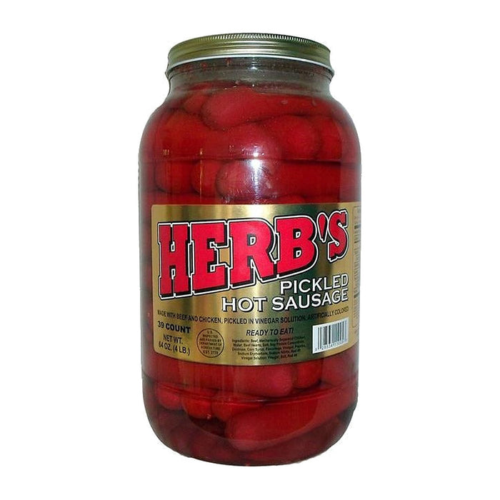 Herb's Pickled Hot Sausage 1 Gallon Jar