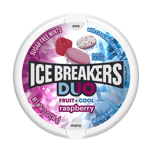 Ice Breakers Duo Raspberry Sugar-Free Mints 1.3oz Tins