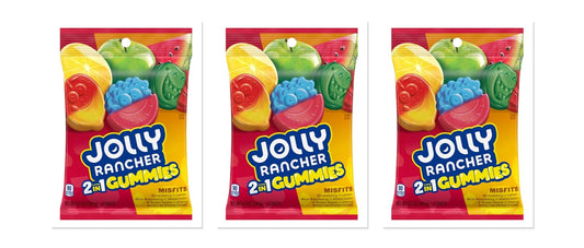 Jolly Rancher Gummies 2in1 Misfits 6.5oz Peg Bag 3-Pack