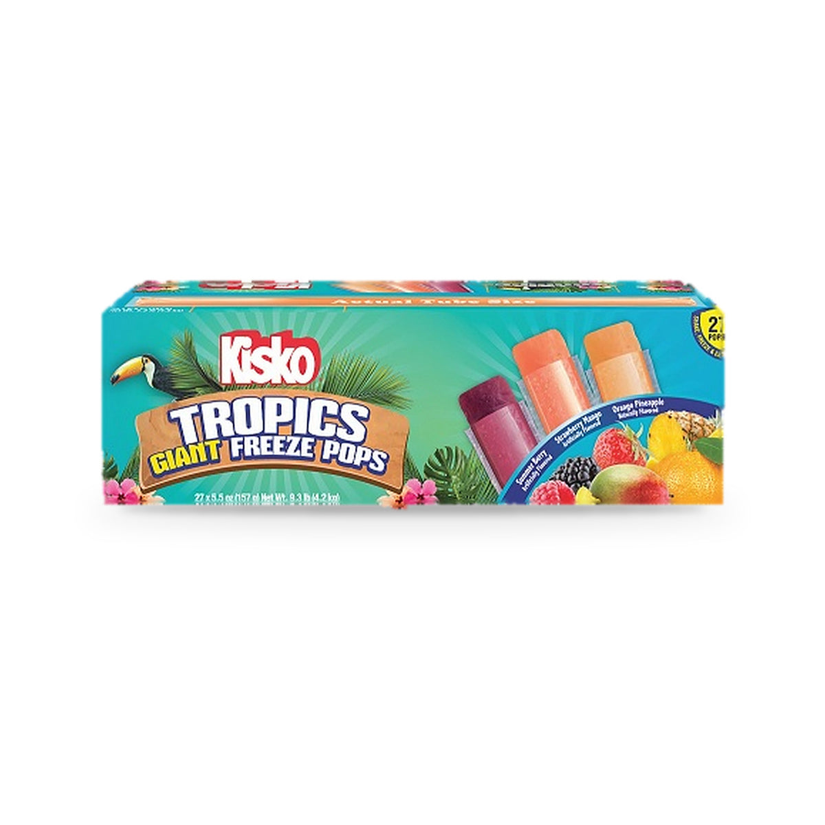 Kisko Tropics Giant Freeze Pops 5.5oz, box of 27 freeze pops