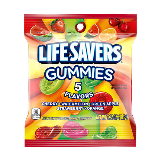 Life Savers Gummies Five Flavors 3.22oz Peg Bag