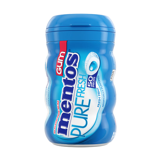 Mentos Pure Fresh Mint Sugar-Free Gum 3.53oz Bottles (50 Pieces, 4-Count Box) single