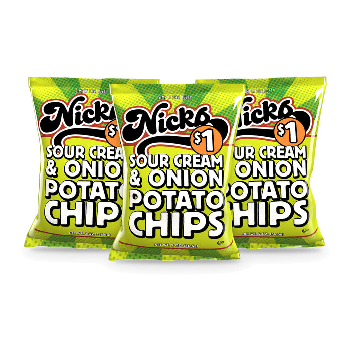 Nick's Sour Cream & Onion Potato Chips 2oz Bag