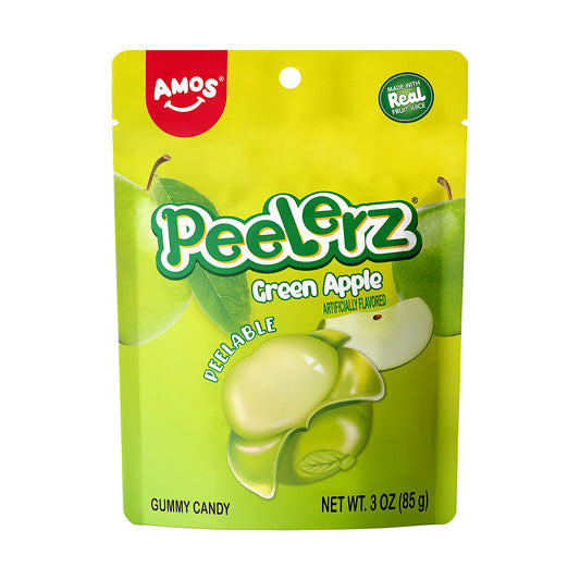 Amos Peelerz Gummy Green Apple 3oz Peg Bags single