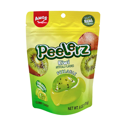 Amos Peelerz Gummy Kiwi 6oz Peg Bags single