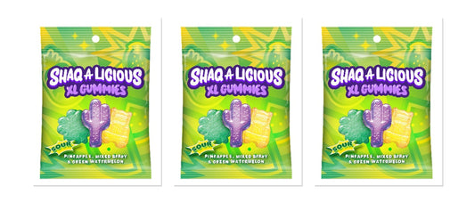 Shaq-A-Licious Gummies Sour Peg Bag 6.2oz 3-Pack