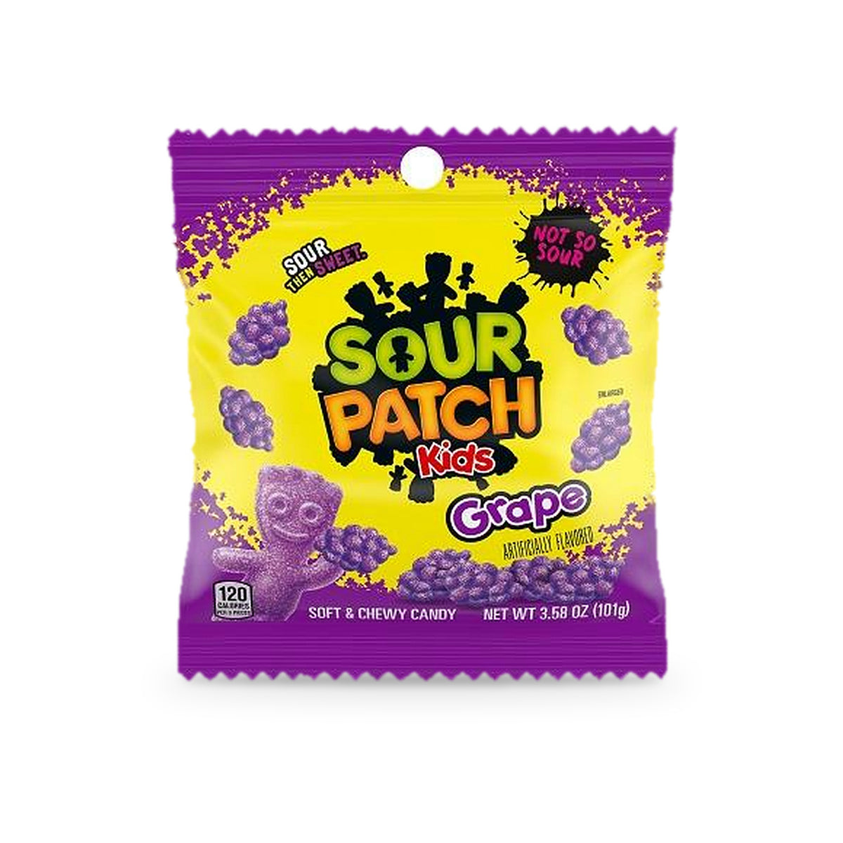Sour Patch Kids Grape 3.58oz Peg Bag, front of package