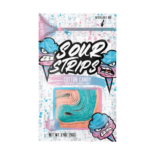 Sour Strips Cotton Candy 3.4oz Peg Bag