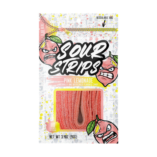 Sour Strips Pink Lemonade 3.4oz Peg Bag