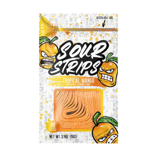 Sour Strips Tropical Mango 3.4oz Peg Bag