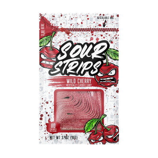 Sour Strips Wild Cherry 3.4oz Peg Bag