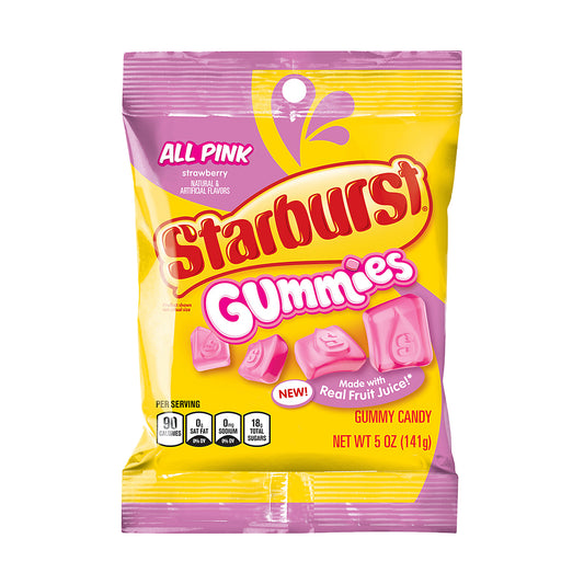 Starburst Gummies All Pink 5oz Peg Bag single