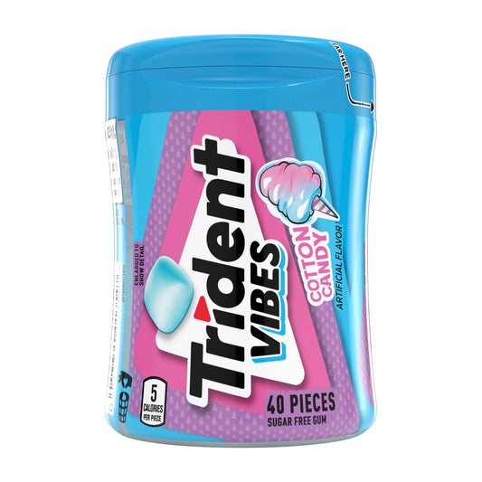 Trident Vibes Cotton Candy Sugar-Free Gum 40pc Bottles