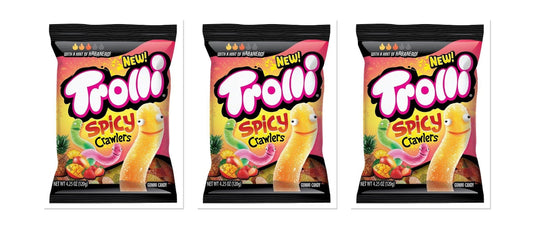 Trolli Spicy Crawlers 4.25oz Limited Edition Peg Bag 3-Pack