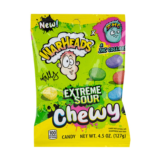 Warheads Extreme Sour Chewy 4.5oz Peg Bag single