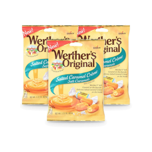 Werther's Original Salted Caramel Creme 2.22oz Peg Bag 3-Pack