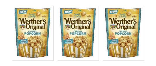 Werther's Original Salted Caramel Popcorn 5.29oz Peg Bag 3-Pack