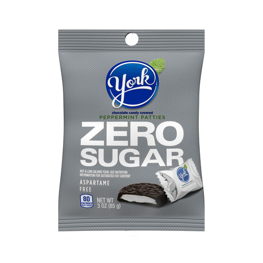 York Zero Sugar Dark Chocolate Peppermint Patties 3oz Bags
