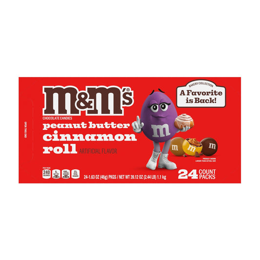 M&M's Peanut Butter Cinnamon Roll Limited Edition 1.63oz 24ct Case