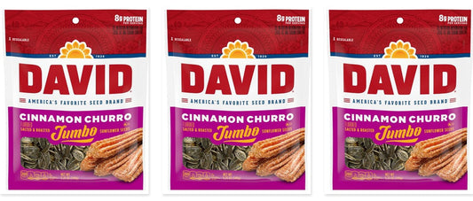 David Jumbo Cinnamon Churro Seeds 5.25oz 3-Pack — three single bags