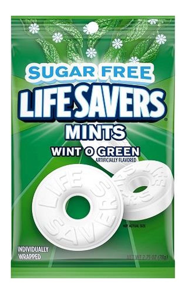 Life Savers Wint-O-Green Sugar-Free Mints 2.75oz Bags — pack