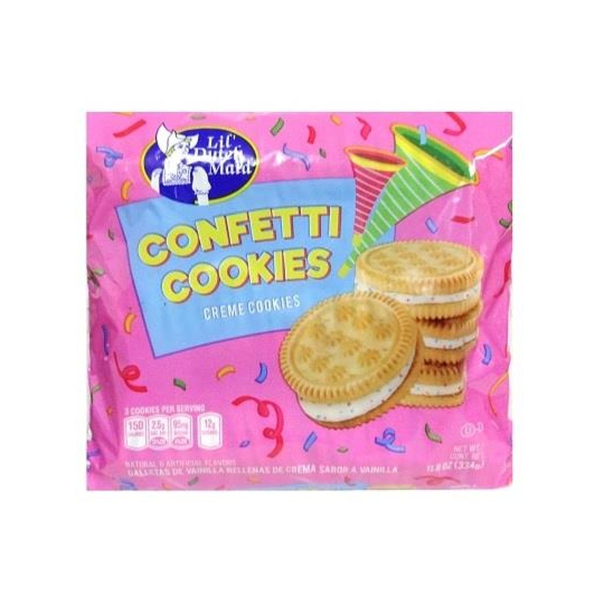 Lil' Dutch Maid Confetti Creme Cookies 11.8oz pack — full package