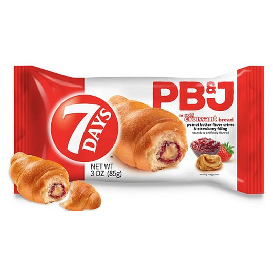 7 Days Peanut Butter & Strawberry Jelly Croissant 3oz pack — full package