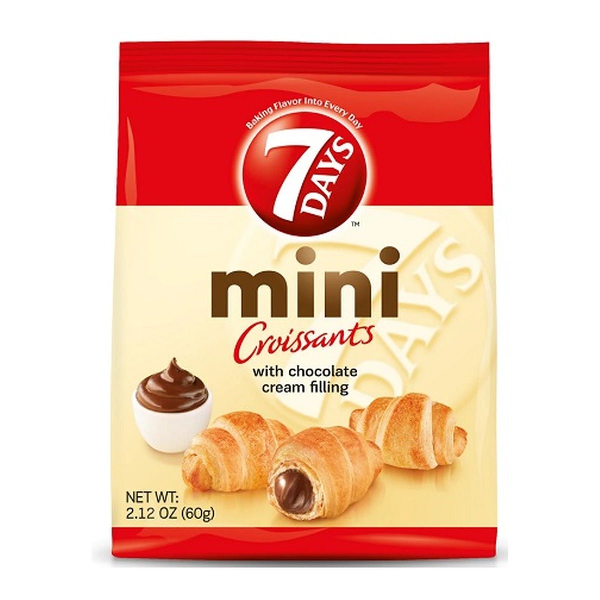 7 Days Mini Chocolate Croissants 2.12oz pack — full package