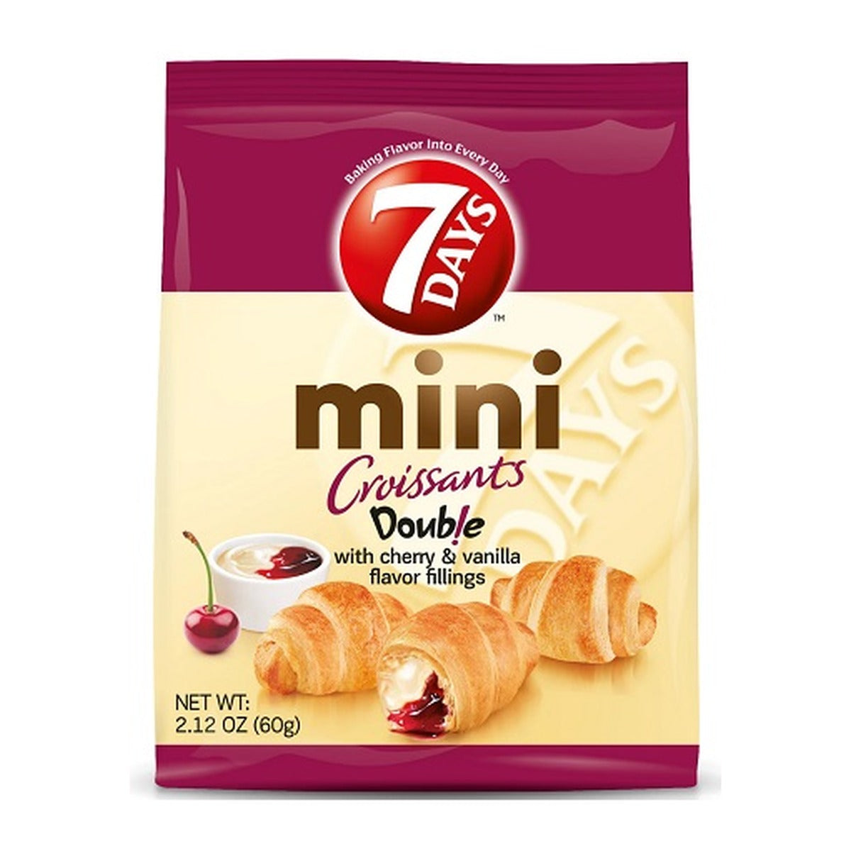 7 Days Mini Cherry & Vanilla Croissants 2.12oz pack — full package