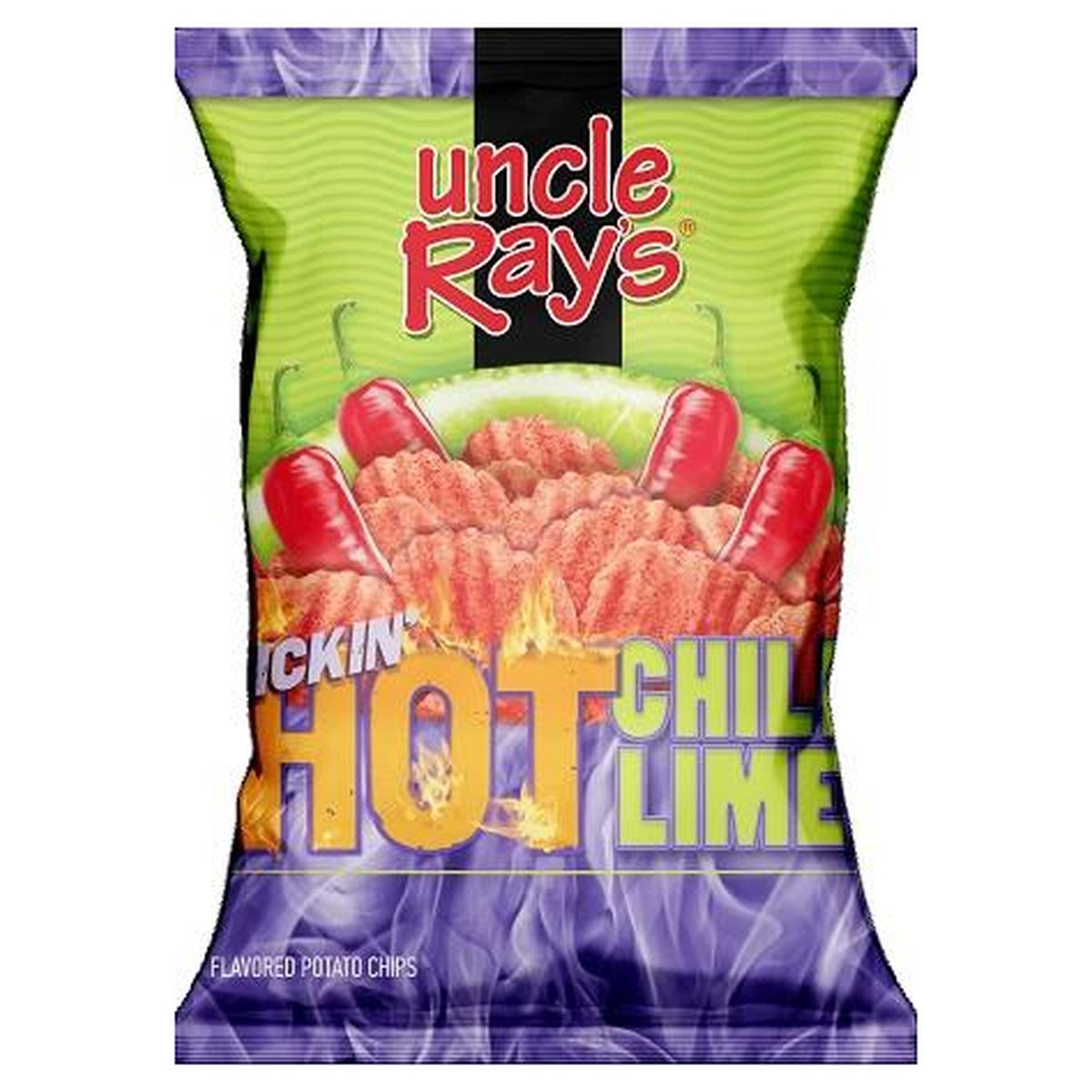 Uncle Ray's Kickin Hot Chile Lime Chips 3oz — full package