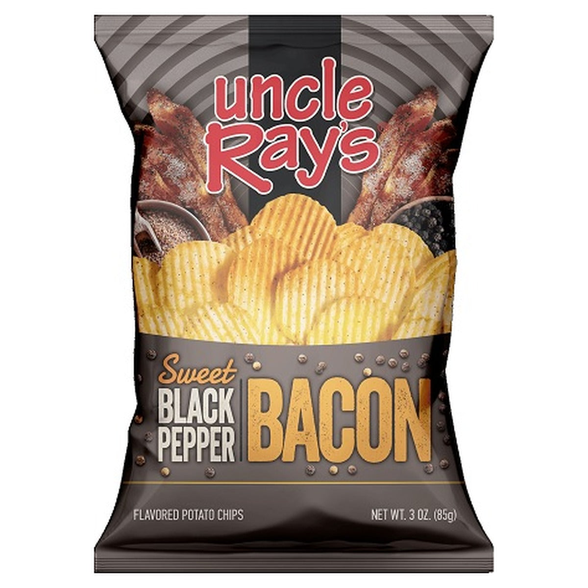 Uncle Ray's Sweet Black Pepper Bacon Chips 3oz — full package