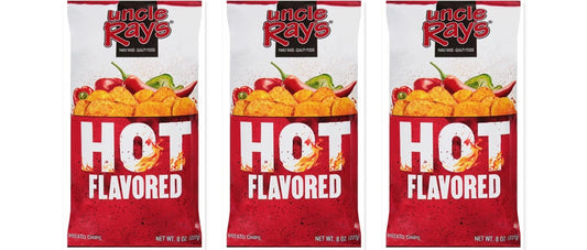 Uncle Ray's Hot Chips 8oz 3-Pack — three single bags