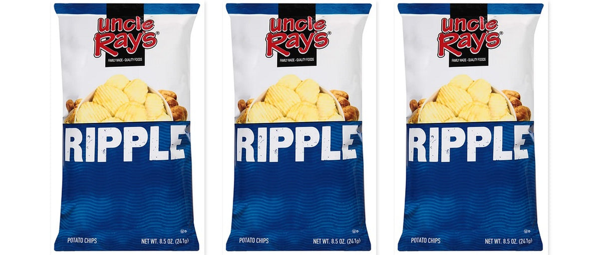 Uncle Ray's Ripple Chips 8.5oz 3-Pack — three single bags