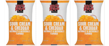 Uncle Ray's Cheddar Sour Cream Chips 8oz 3-Pack — three single bags