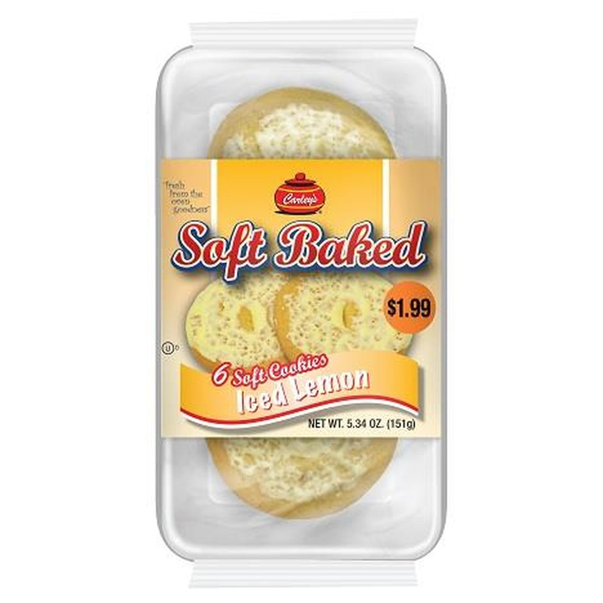 Carley's Soft Baked Iced Lemon Cookies 5.34oz pack — full package